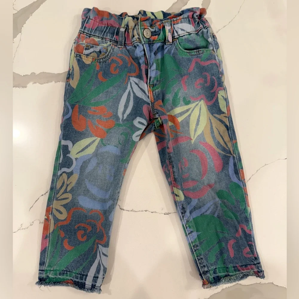 Gap Toddler Just Like Mom Jeans with Washwell in Spring Floral Size 3